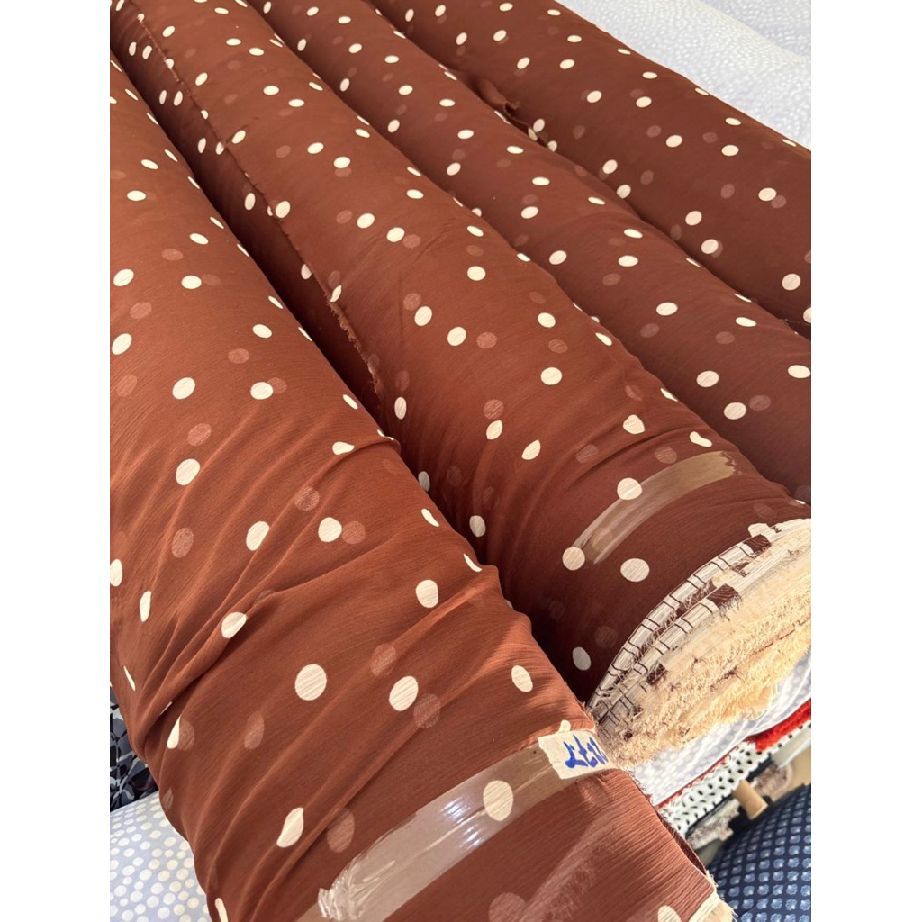 Kain Sifon Polkadot - Kain Ceruty Yoryu Kringkel | 𝐡𝐚𝐫𝐠𝐚 𝐩𝐞𝐫 𝟎,𝟓 𝐦𝐞𝐭𝐞𝐫,bahan gamis,outer,tunik,kombi