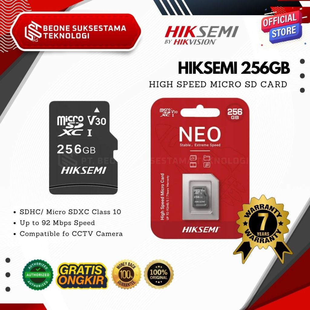 HikSemi 256 GB Micro SD Class 10 256GB Memory Card for CCTV ORI