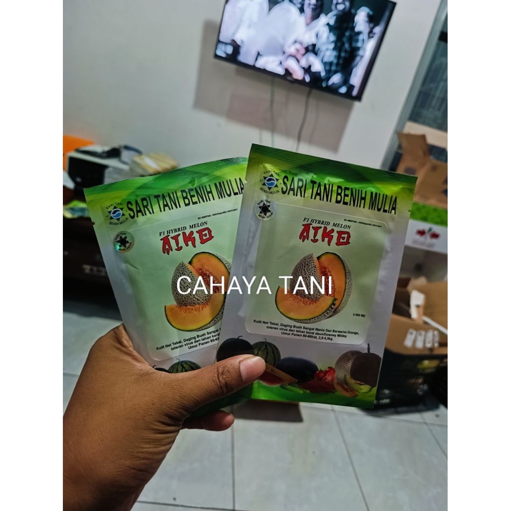 Benih Bibit Melon Aiko F1, Tahan Virus, Setipe Delon 65, Jumbo. Isi 500 Butir Kadaluarsa. 2028 (Terb