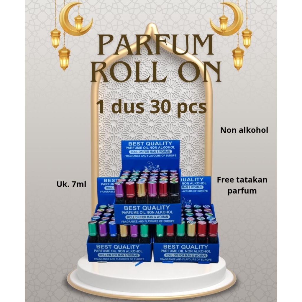 parfum roll on 7ml non alkohol 1 dus 30 pcs free tatak parfum