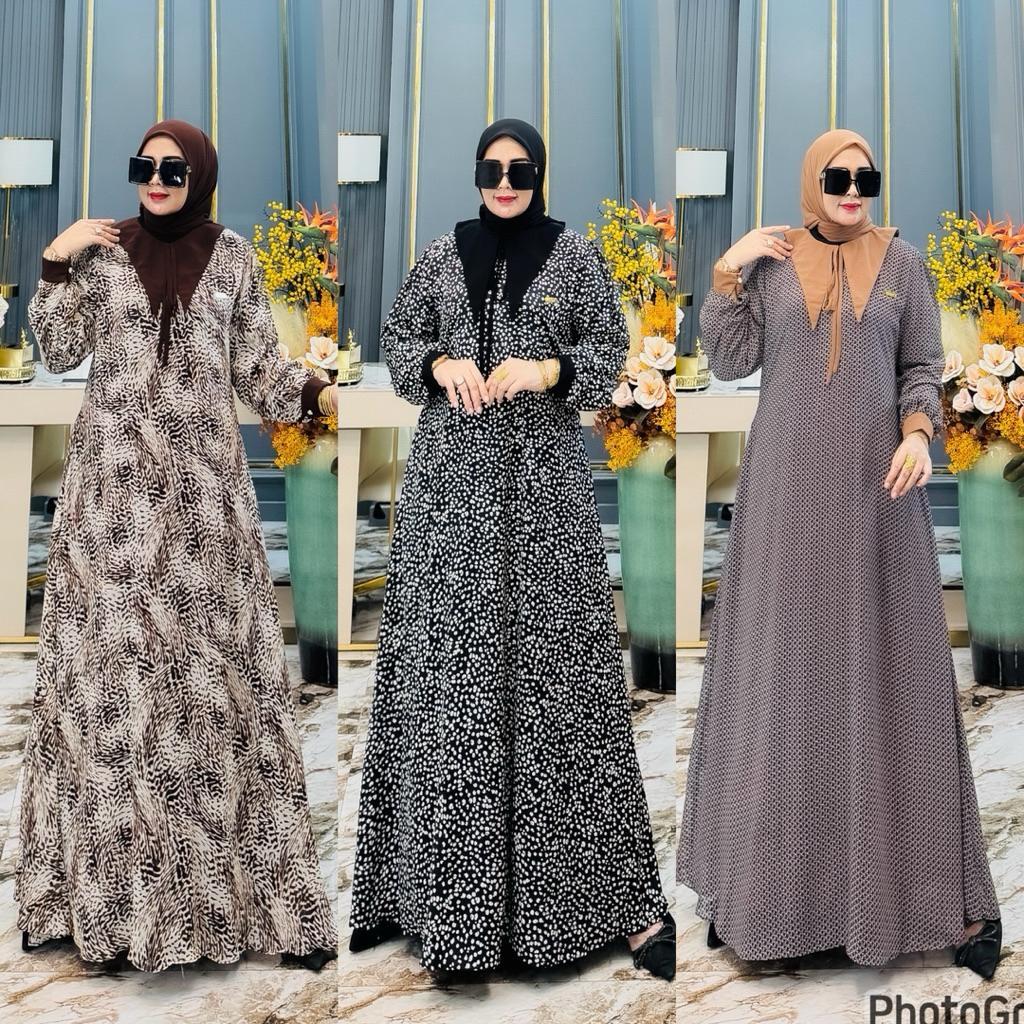 NEW NAURA DRES SET HIJAB BY BAAHIRAHANNAFI TERBARU BESTSELLER GAMIS MOTIF TERBARU GSMIS LEBARAN 2026