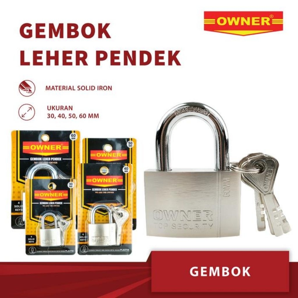 Gembok leher panjang / Gembok leher pendek HKV / Owner
