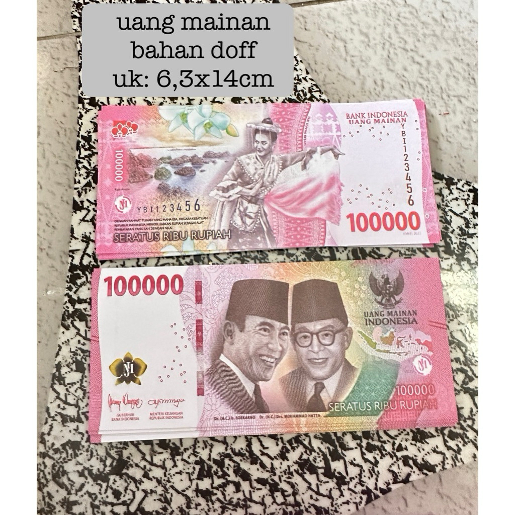 UANG MAINAN 100 lembar bahan DOFF / Untuk Mahar Buket Mainan Edukasi