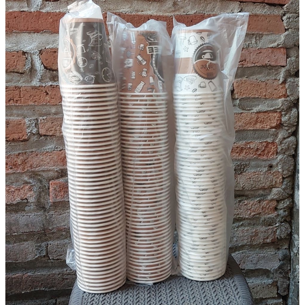 paper cup coffe 8 oz motif