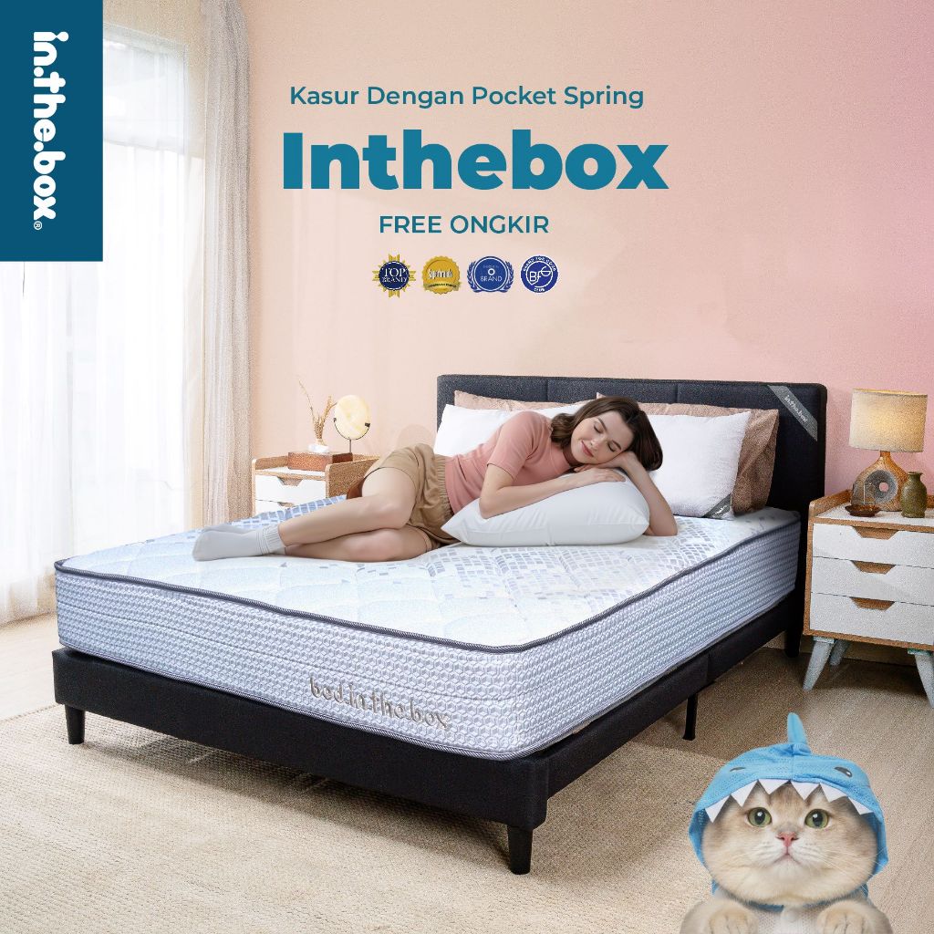 Kasur Matras Anti Alergi SpringBed Pocket Bed IN THE BOX - Free Bantal Garansi 10 Tahun
