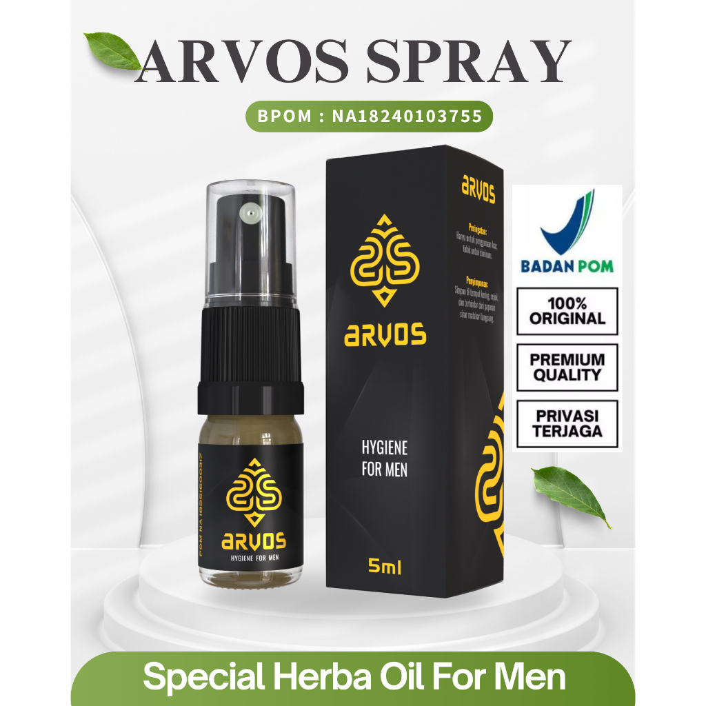 Arvos Spray Herba Oil Minyak Pijat Tahan Lama BPOM