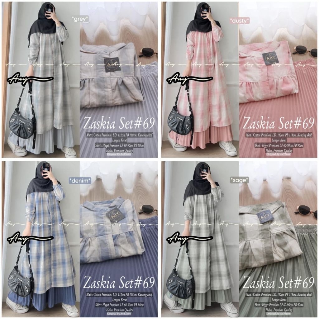 ntpuff - ZASKIA SET #69 / oneset tunik murah / setelan rok wanita murah / baju lebaran / oneset tuni