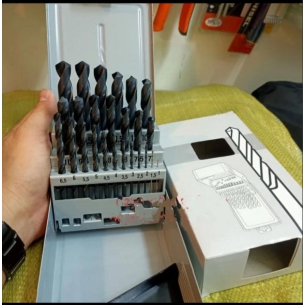 Mata bor nachi set 1-13mm 25 pcs original -mata bor besi nachi
