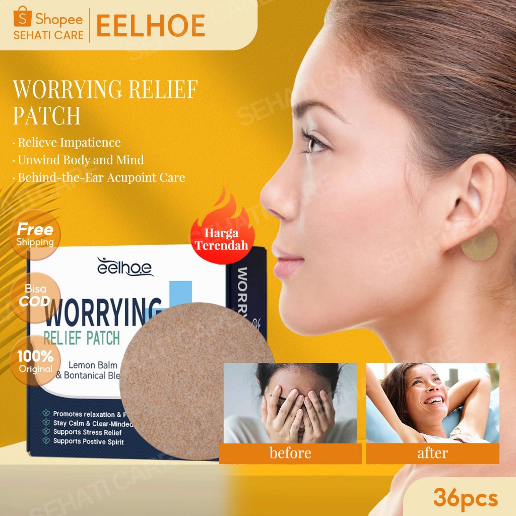 EELHOE Worrying Relief Patch 36pcs Headache Relief Plaster Supports Stress Rellef Promotes Relaxatlo