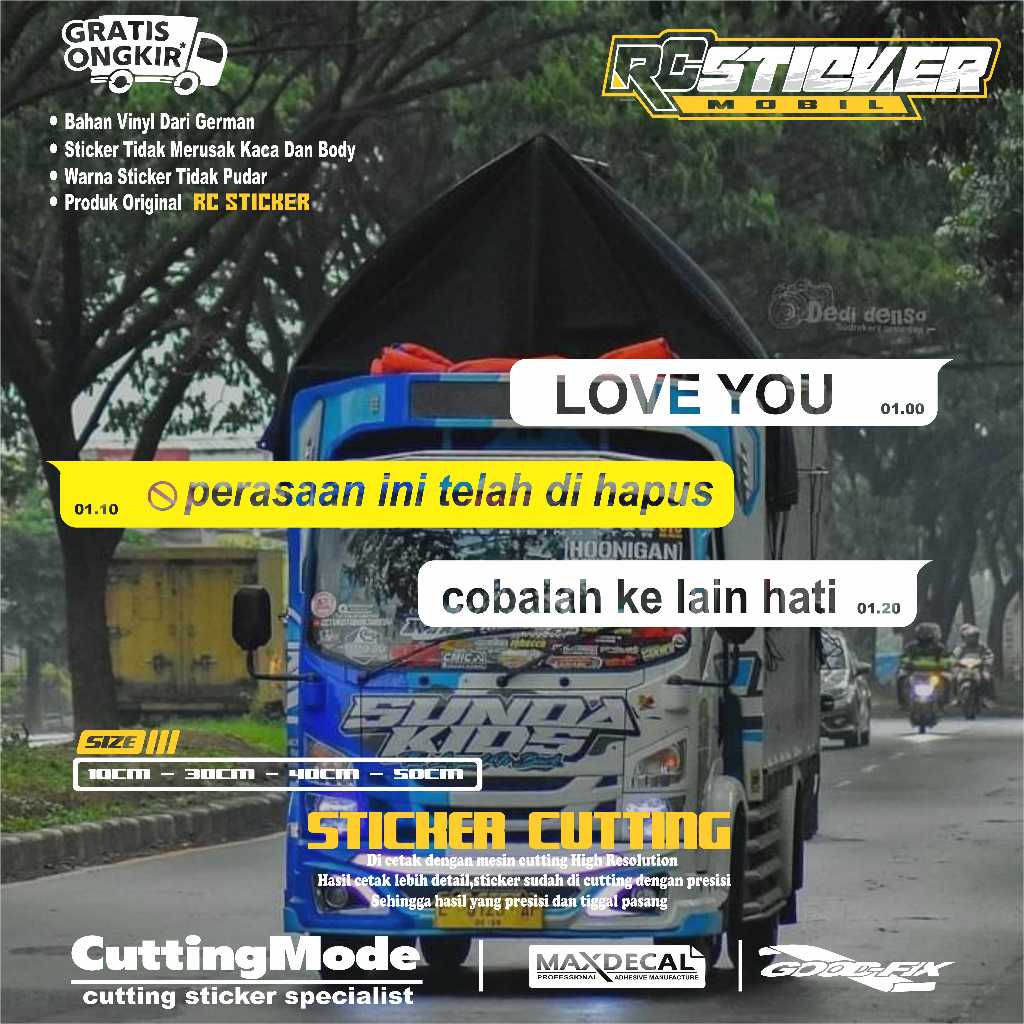 Stiker Keren Kaca Samping Truk - Sticker Chat