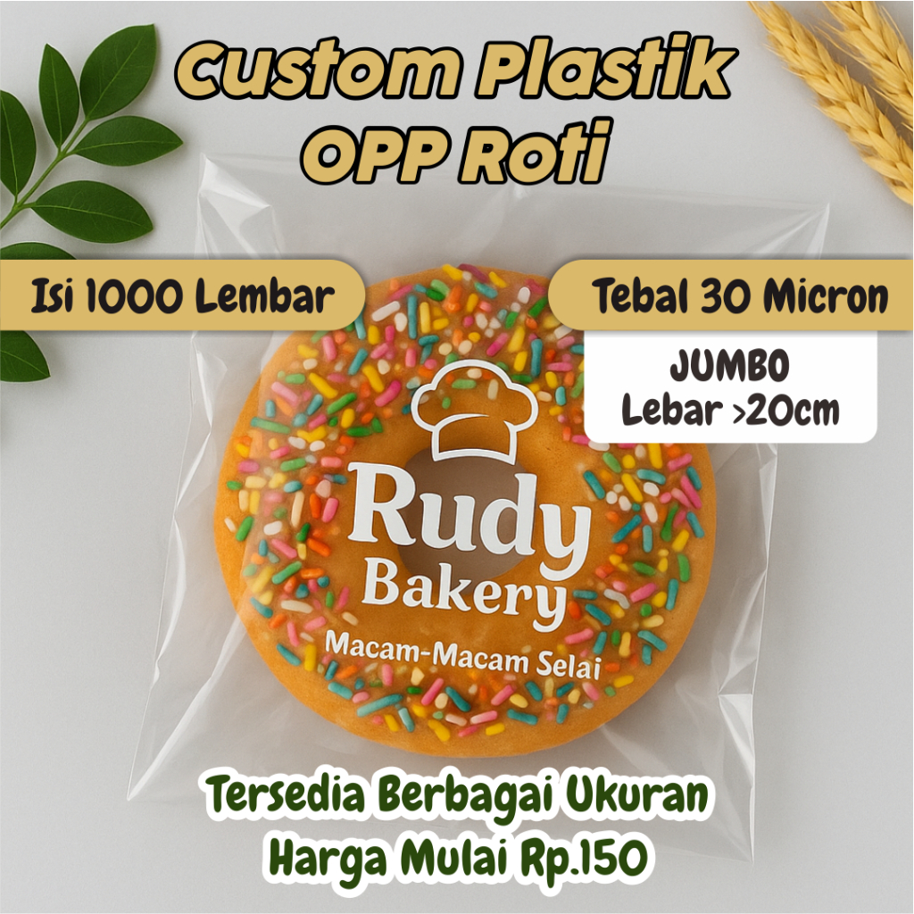 (isi 1000) Sablon Plastik OPP Murah 30 Micron Lem Perekat Sablon Plastik Roti Tawar / Baju