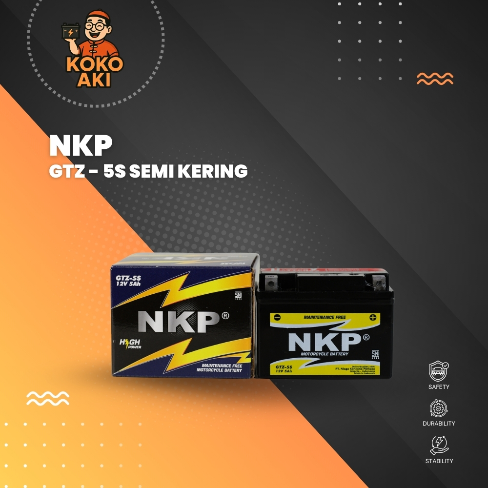 Aki Motor Kharisma Kirana ( Bkn Grande ) Aki Semi Kering Merk : NKP GTZ-5S MF