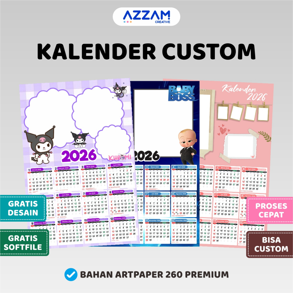 KALENDER DINDING / KALENDER CUSTOM / KALENDER 2026 / KALENDER CALEG