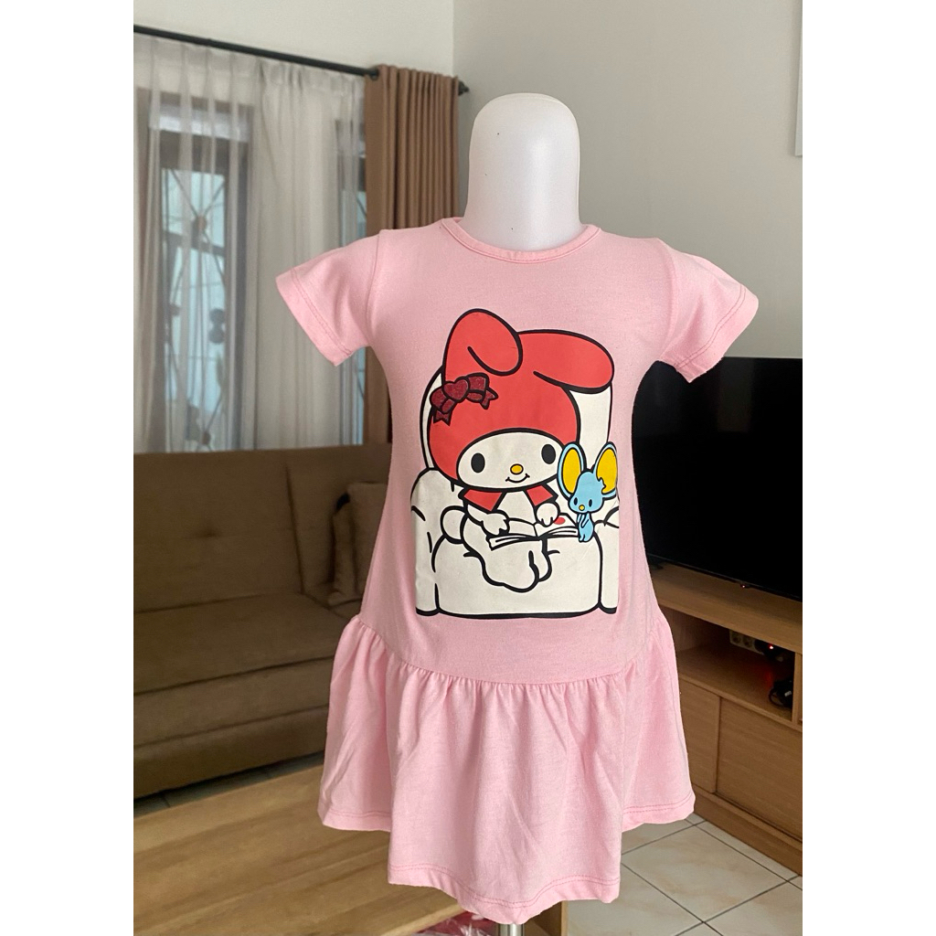 PRELOVED DRESS MELODY ANAK PEREMPUAN - DRESS KAOS MELODY