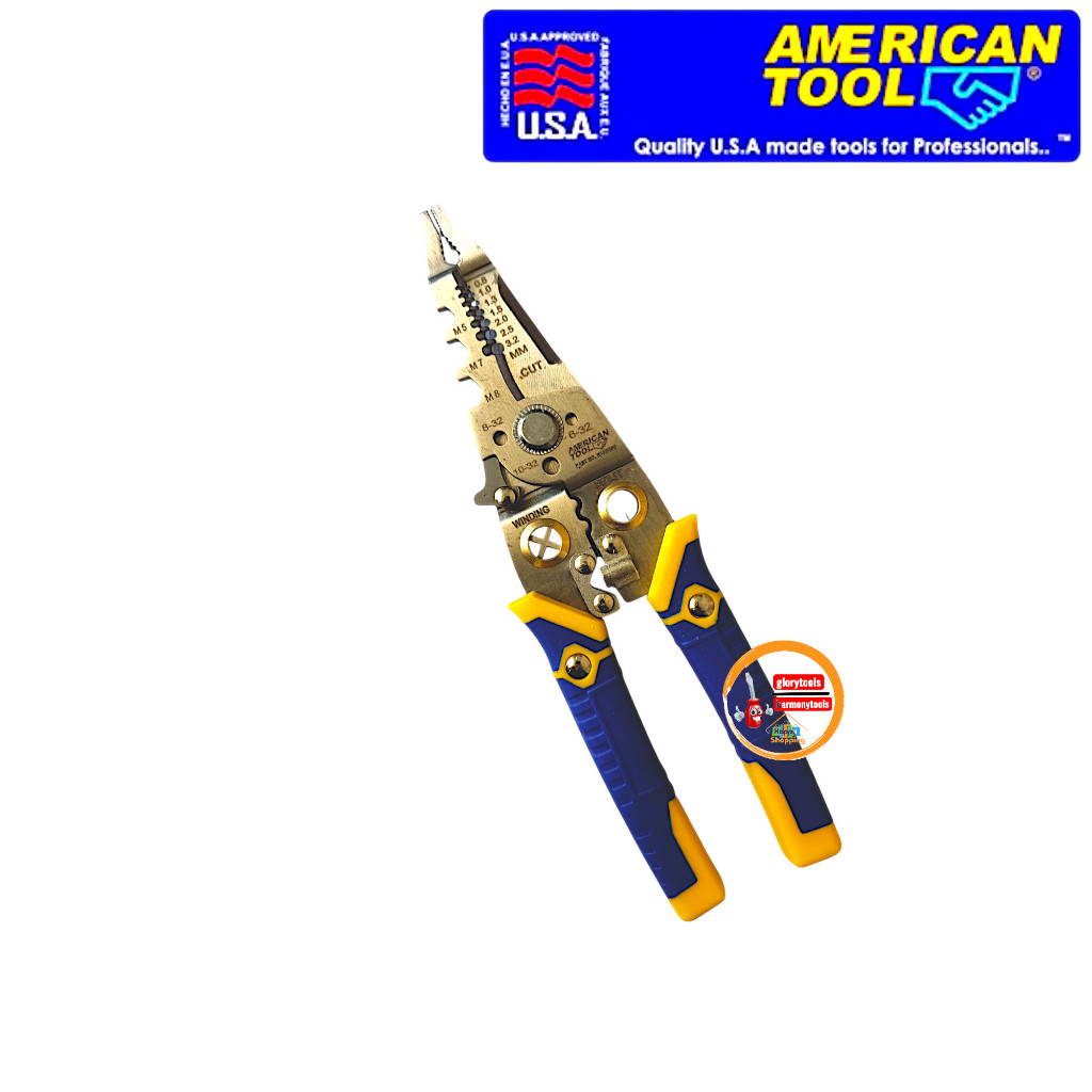 Tang Electrician 11 In 1 American Tool - Tang Potong Kabel  Tang Kupas Kabel Serbaguna American Tool