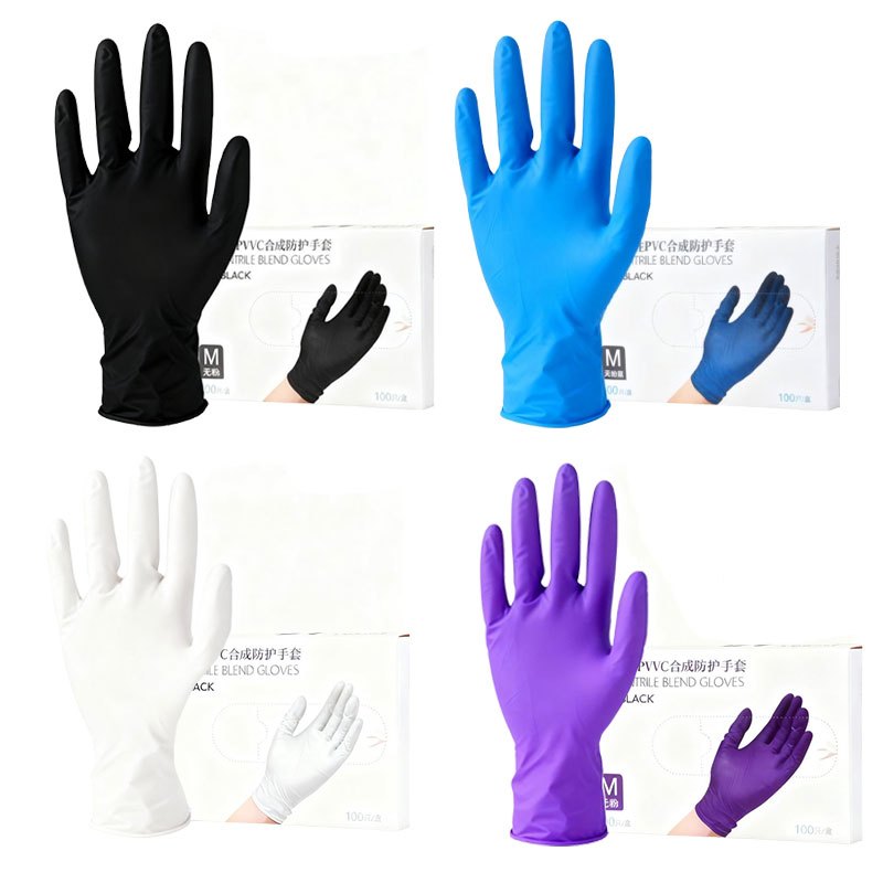 Rigidora 100 pcs Safe Glove Latex Powdered Nitrile Gloves