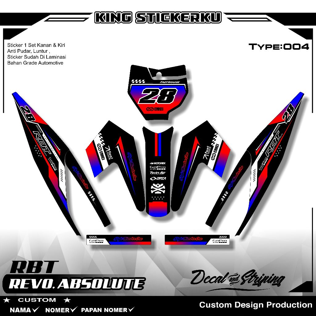 Striping RBT Revo Absolute semi fullbody , Stiker variasi Revo Absolute RBT bebek modif.KS.04