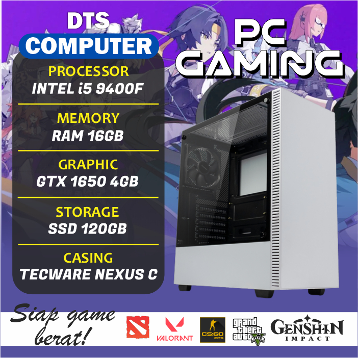PC Gaming | i5 9400F | GTX 1650 4GB | RAM 16GB | SSD 120GB