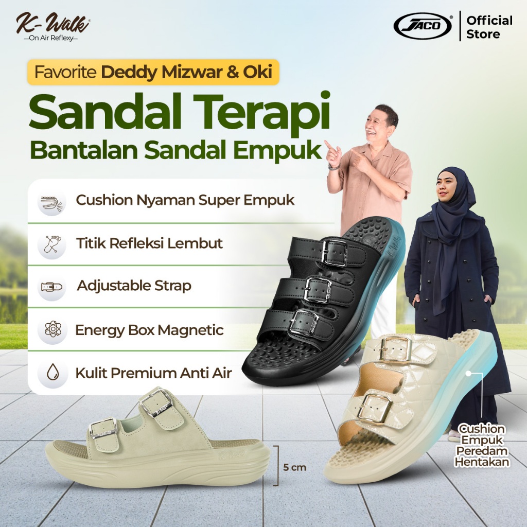 K-Walk Series Sandal Kesehatan Terapi Refleksi  K Walk Sandal Cushion Empuk Bantu Redakan Nyeri Tumi