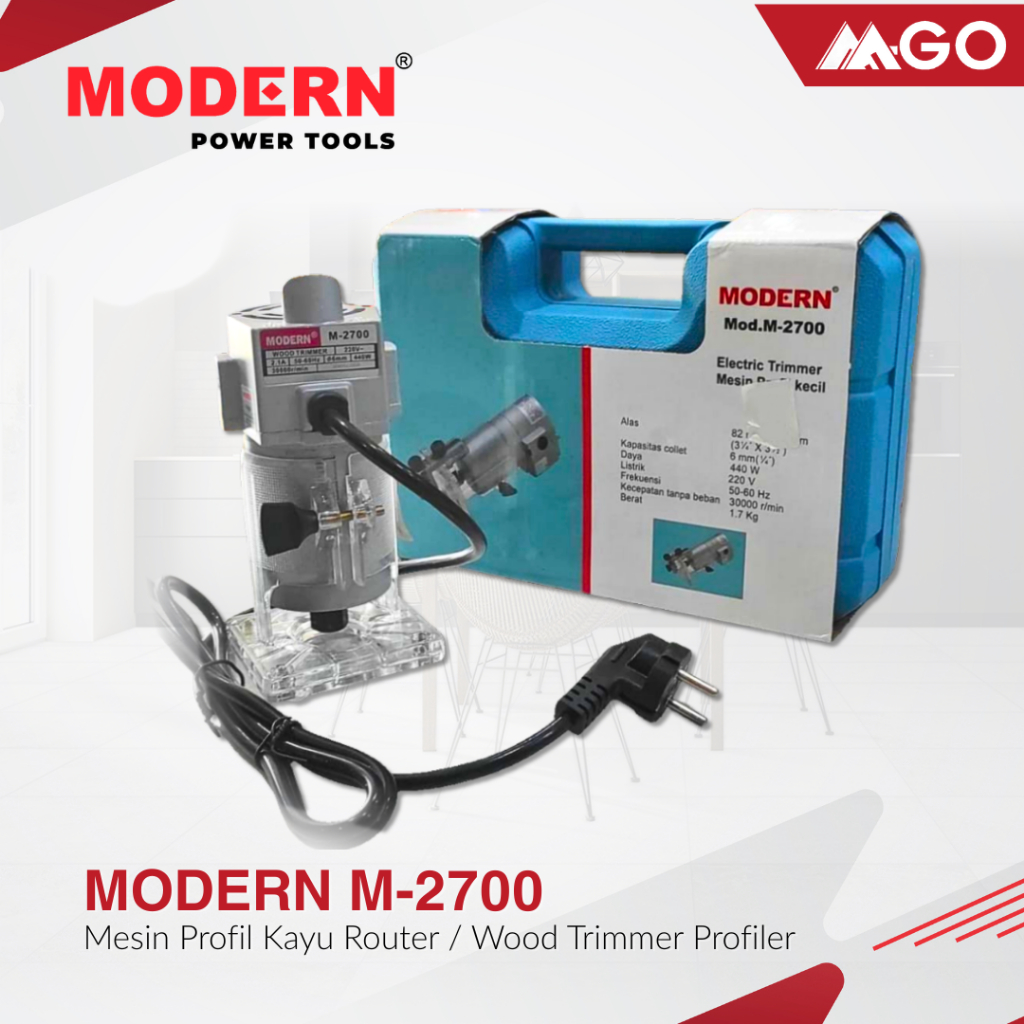 Mesin Router / Mesin Trimmer / Mesin Profil Kayu MODERN M-2700