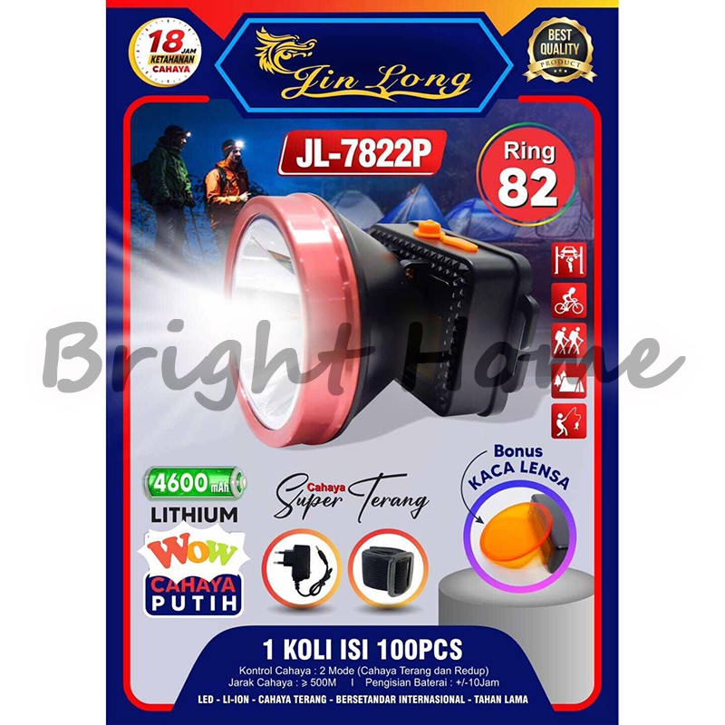 Senter Kepala JINLONG JL-7822P LED 70W Headlamp Terang untuk Outdoor dan Kerja