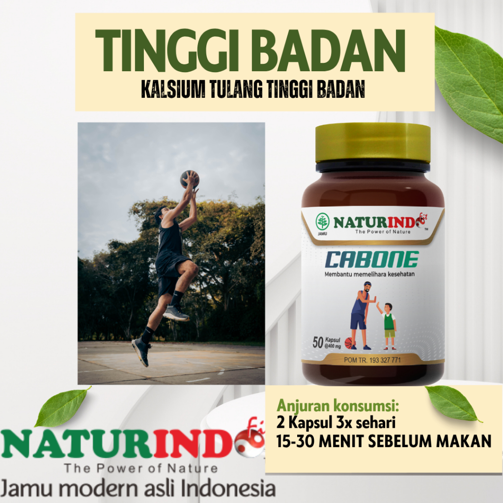 CABONE Herbal Kalsium Tinggi Badan Tulang Gigi BPOM Halal