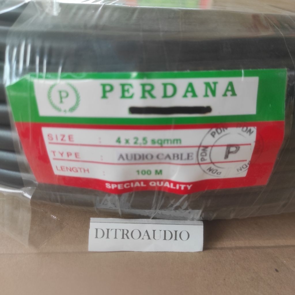 kabel audio perdana 4x2,5mm per meter kabel speaker serabut 4 x 2,5 mm hitam