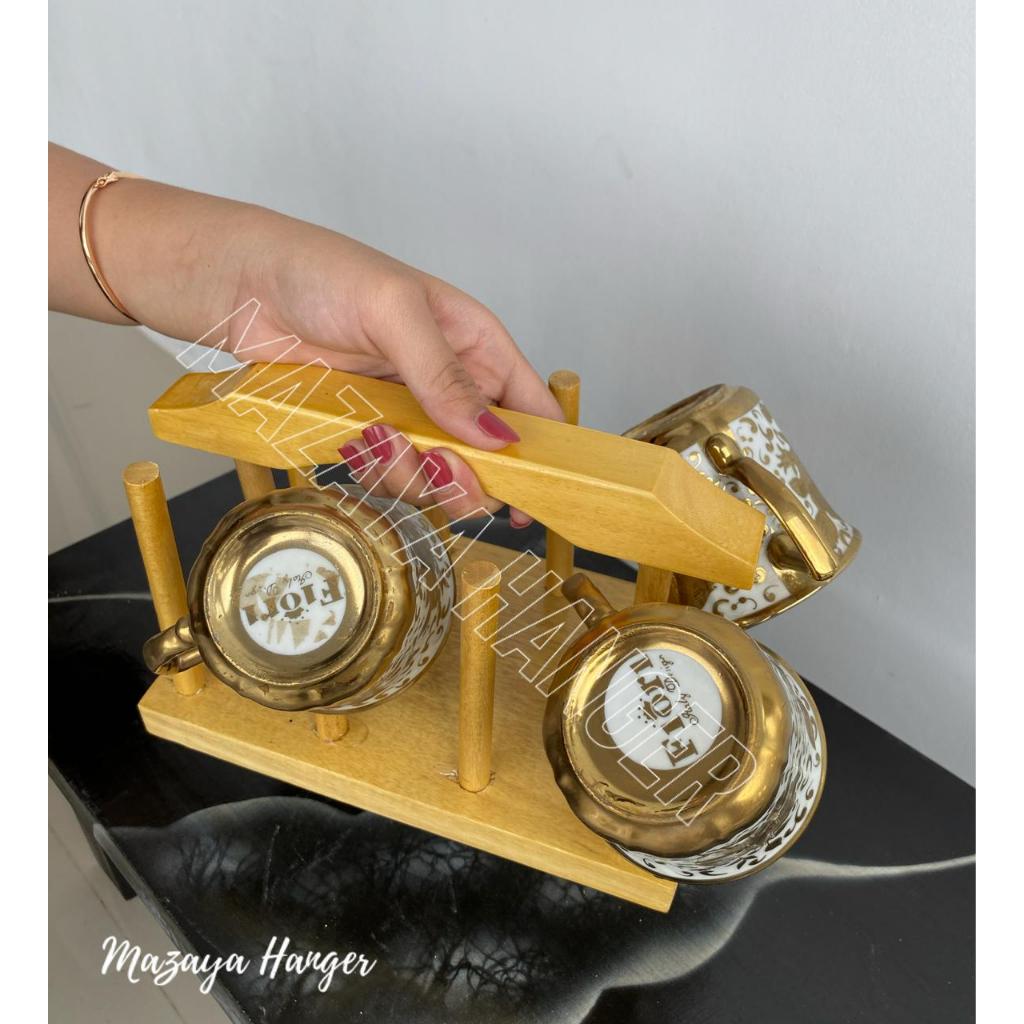 RAK GELAS KAYU / RAK SERBAGUNA / RAK GELAS / STAND GELAS KAYU MURAH