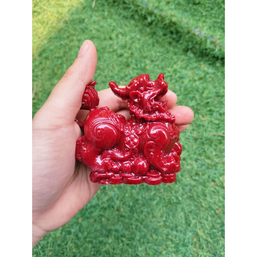 Natural Carving Crystal PI XIU CINNABAR