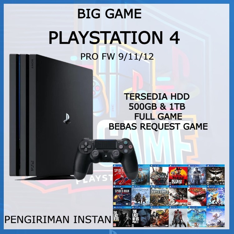 PS4 PLAYSTATION PRO HEN 9/11/12 FULLGAME PENGIRIMAN INSTAN