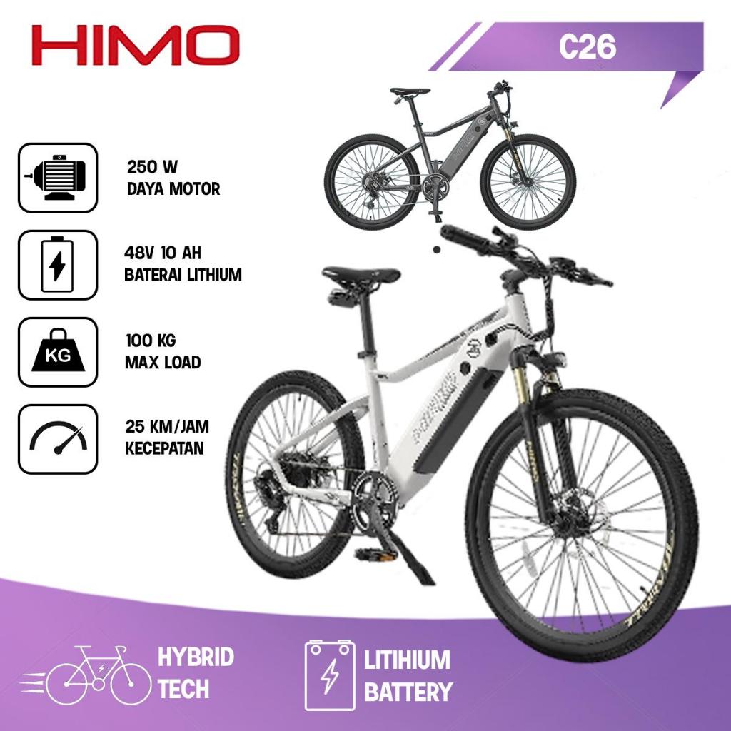 Sepeda Listrik Gunung MTB HIMO C26 250W 100km 48V 10Ah Sistem Hybrid