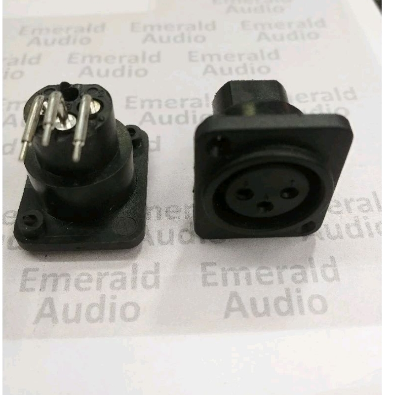 soket canon soket XLR chassis female plastik 3 pin