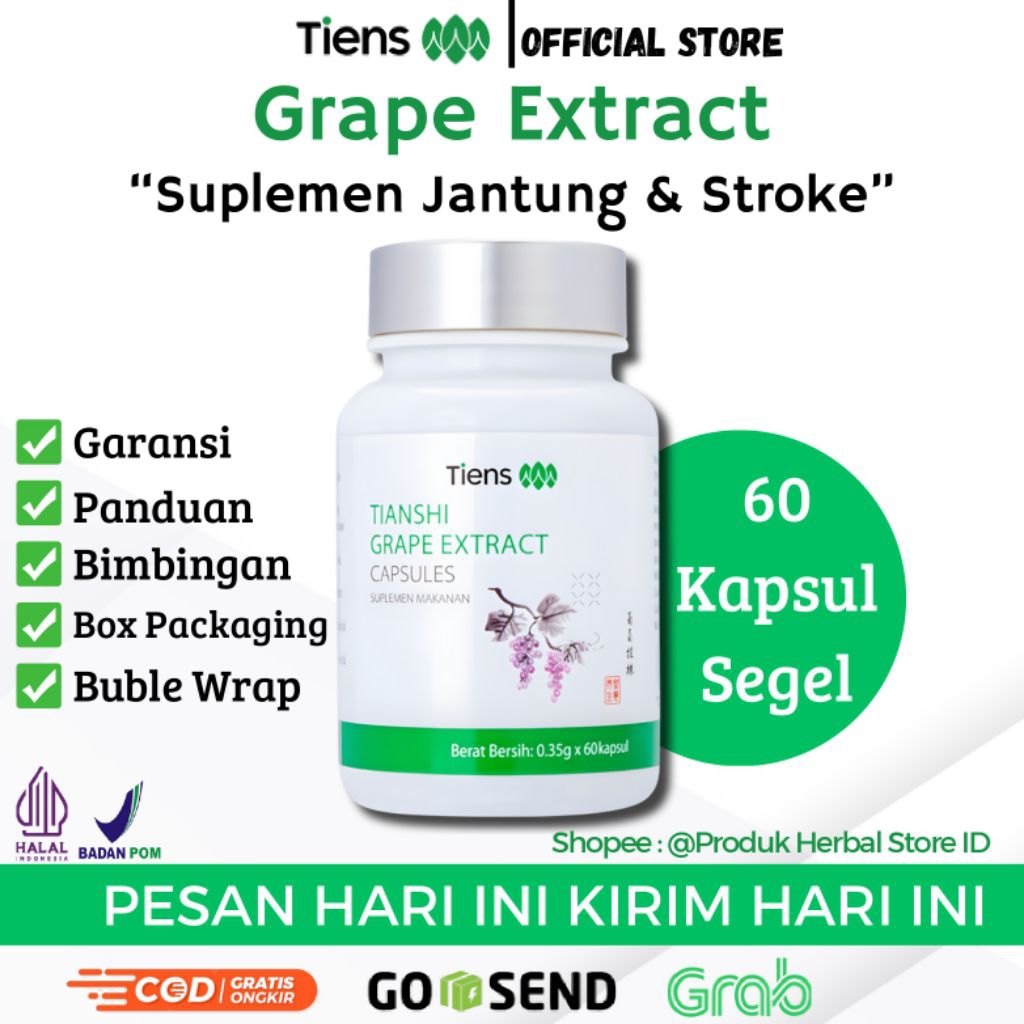 GRAPE EXTRACT TIENS Untuk VERTIGO + PENYUMBATAN PEMBULUH DARAH | GRAPE EXTRACT TIENS | Original