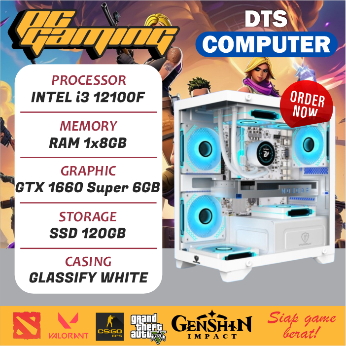 PC Gaming 12th Gen | i3-12100F | GTX 1660 Super | RAM 16 GB | SSD 120GB | Gaming