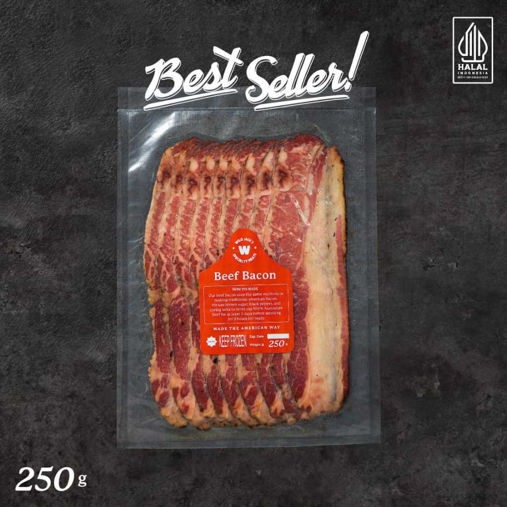 Beef Bacon / Wild Jack's American Beef Bacon / Daging Sapi Bacon / Smoked Bacon / 250gr / 500gr