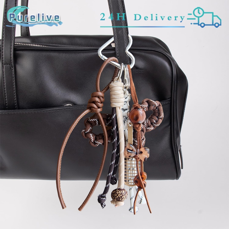 Bag Charm Fashion Gantungan Kunci Tali Kepang Liontin Tas Rantai Gantung