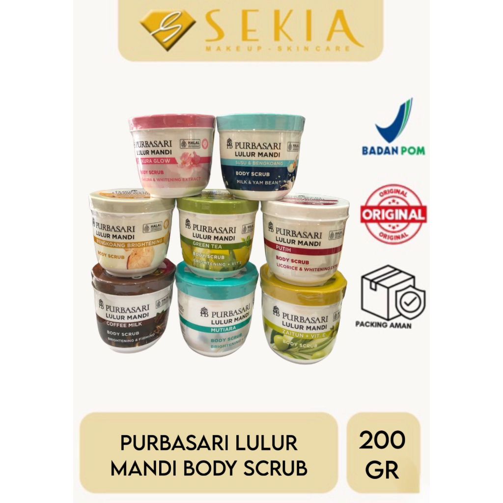 Purbasari Lulur Mandi 200gr / Purbasari Body Scrub