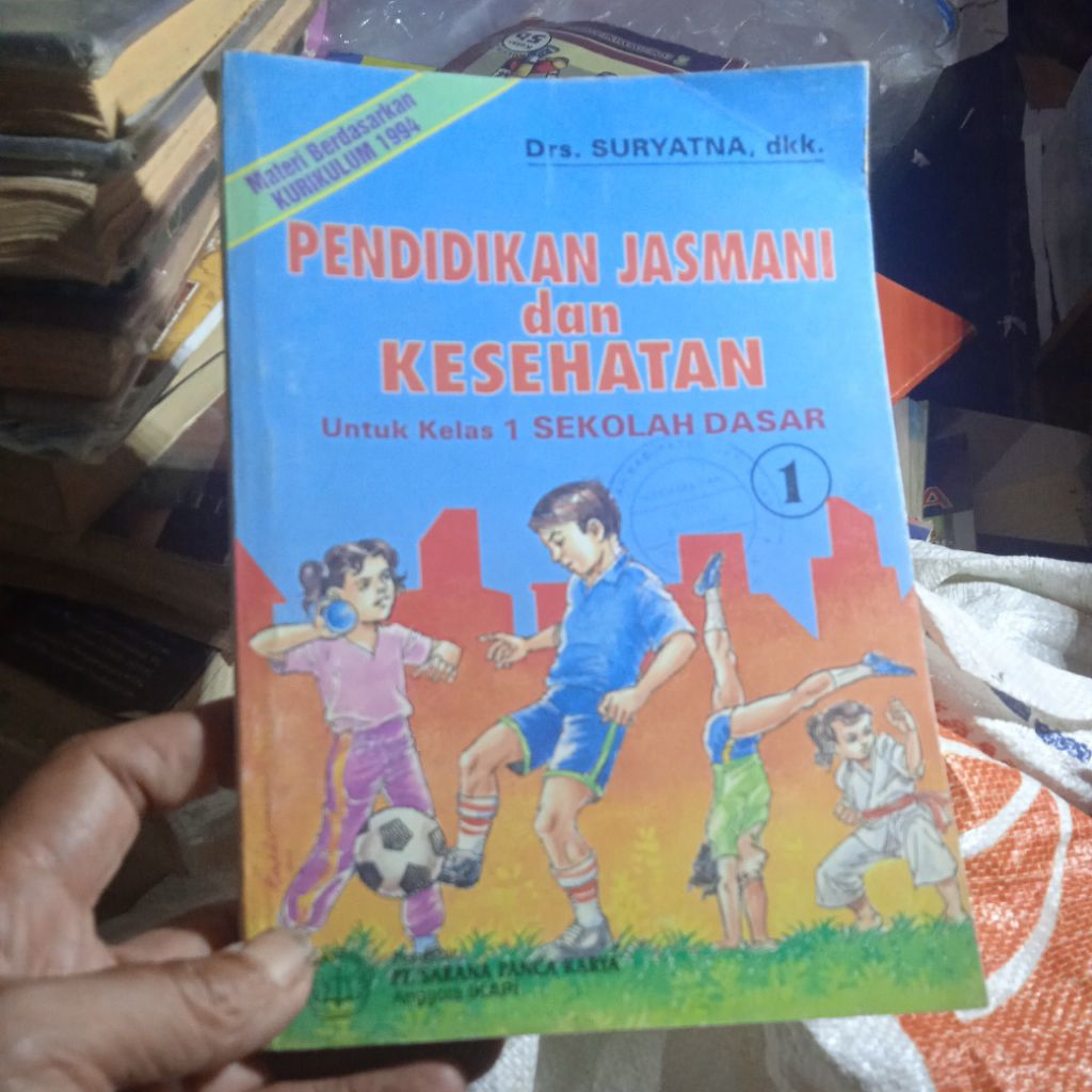 buku pendidikan jasmani dan kesehatan 1, untuk kelas 1 SD, buku original jadul