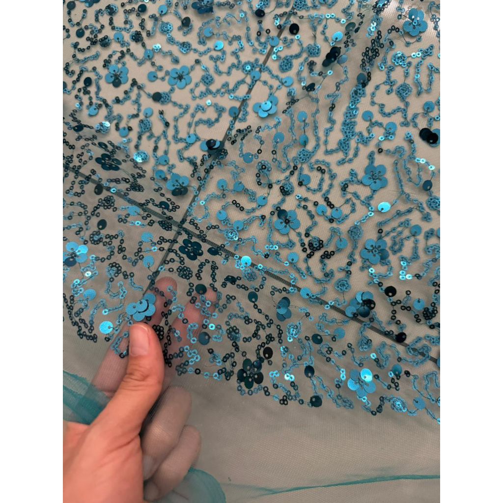 Tile kebaya seribu payet | tile bordir payet mata seribu | tile full payet