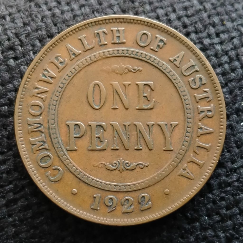 Koin Kuno Australia 1 Penny 1922 King GEORGE V