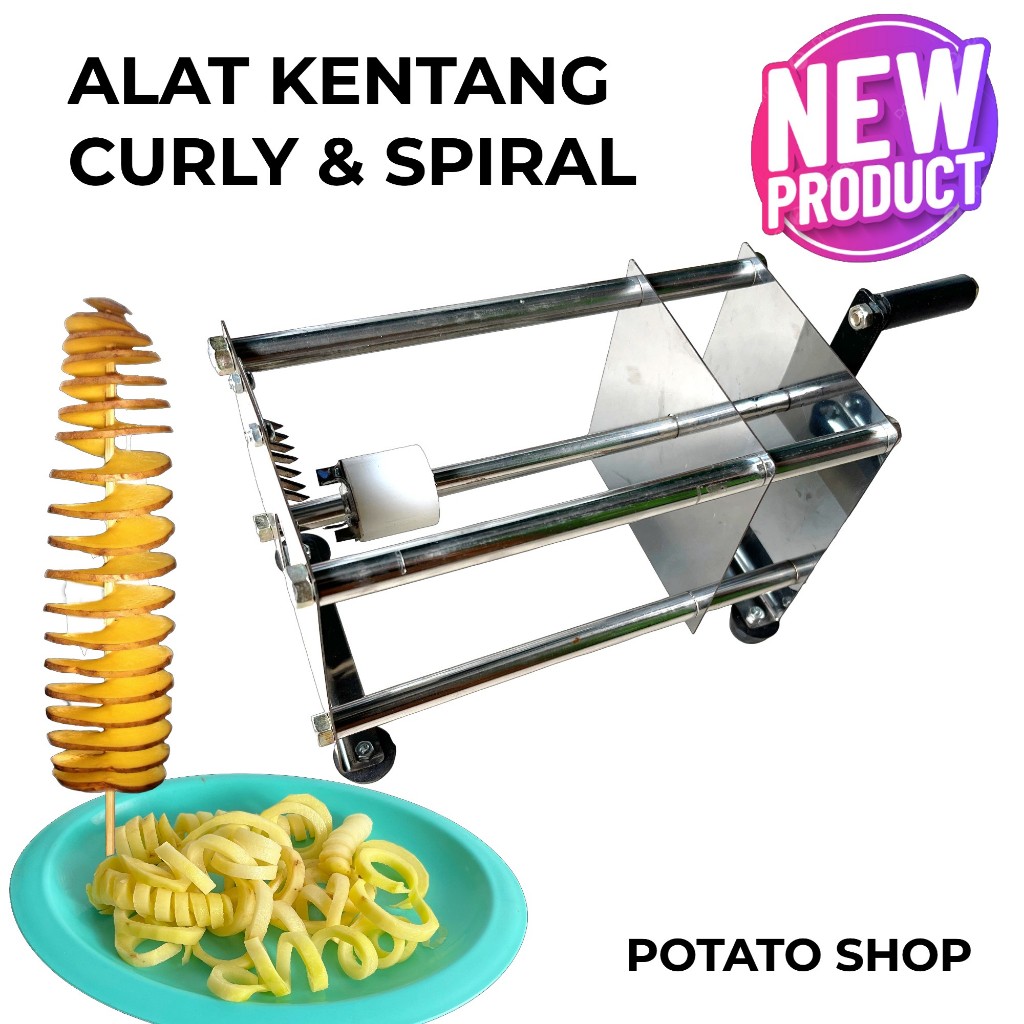 Mesin Pemotong Kentang Curly Viral Terbaru Berbahan Stainless Kokoh Multifungsi