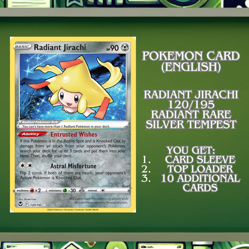 Kartu Pokemon TCG Radiant Jirachi Silver Tempest 120/195 Radiant Rare English