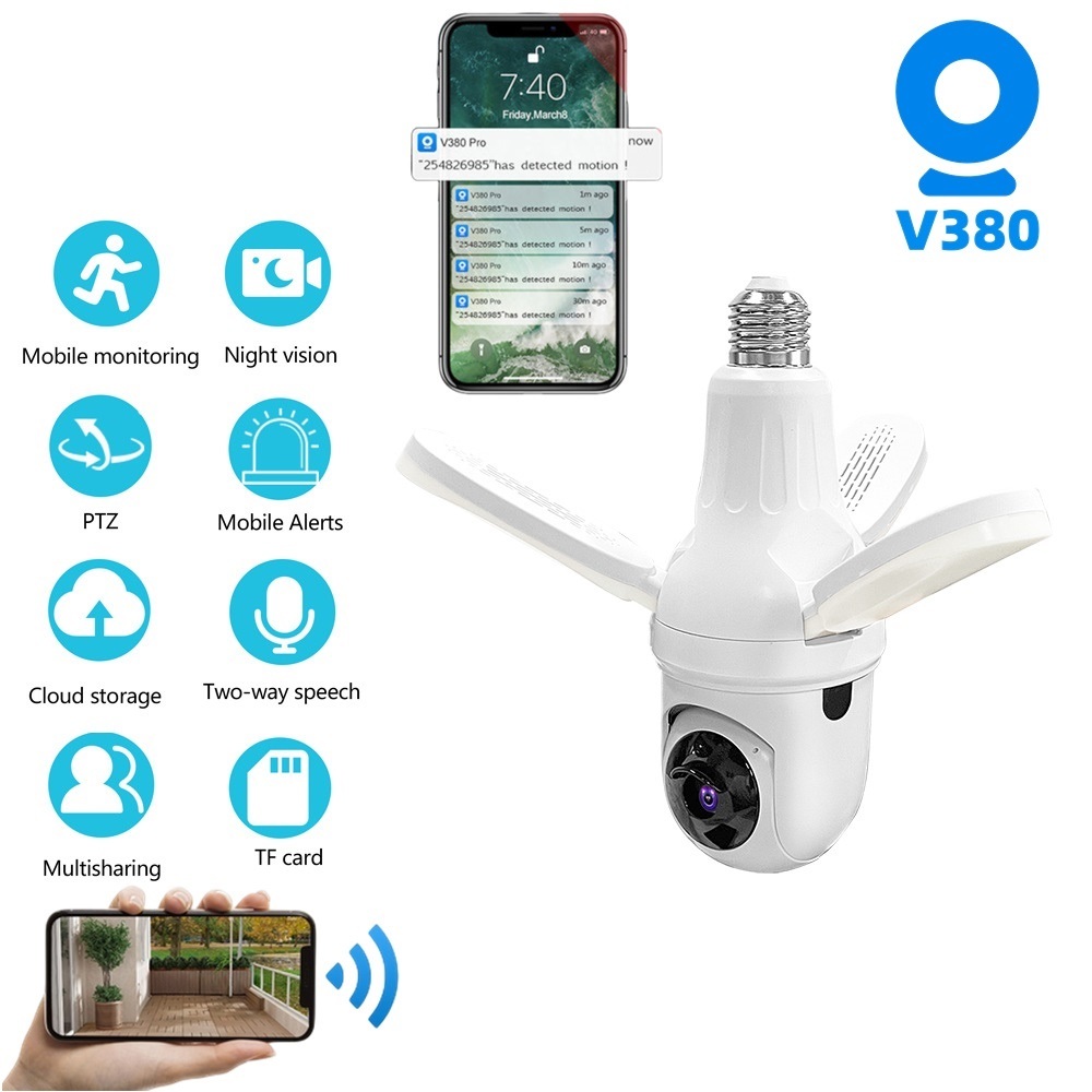 V380 PRO PTZ CCTV WIFI IPC360 HOME DENGAN LAMPU LED V380pro