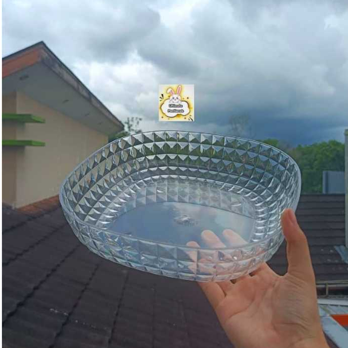 Mangkok Buah Segi 735 BENING TEBAL / Sup / Nasi / Mie / Mangkuk Segi Plastik Tebal / Mangkok Murah /