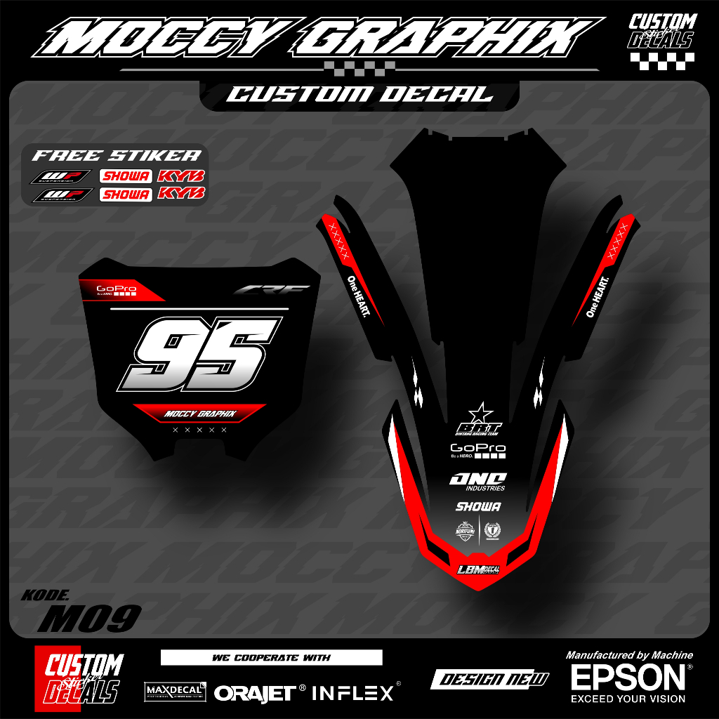 Decal Papan Dan Spakbor CRF 450 Tahan Lama || Decal CRF 450 Stiker Anti Gores