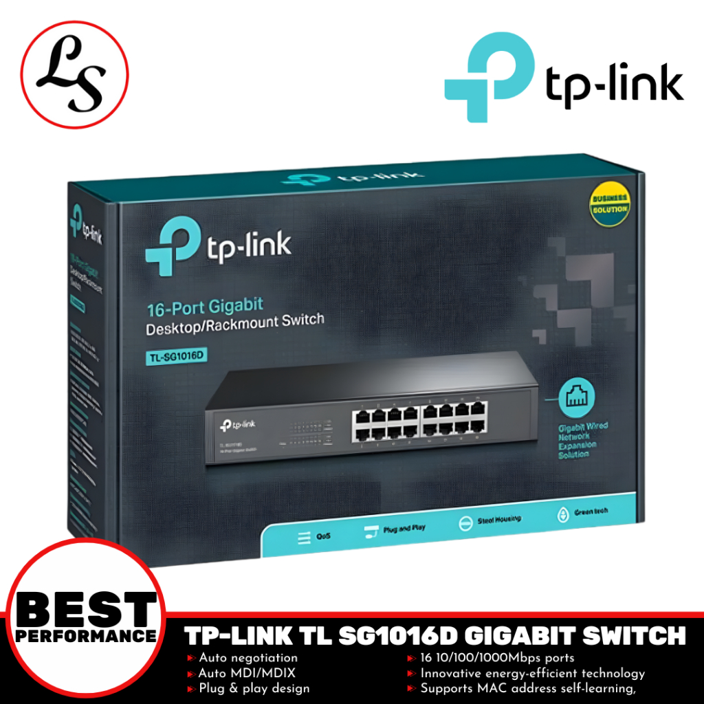 TP-LINK SWITCH TL-SG1016D / TL SG1016D 16 Port Gigabit Desktop Switch