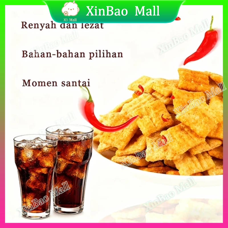 HUAJIAOSHIJIA Rice Crust Rice Creaker Cemilan Jadul/ Guoba Tipis Mala/Guoba Snack Keripik/Snack