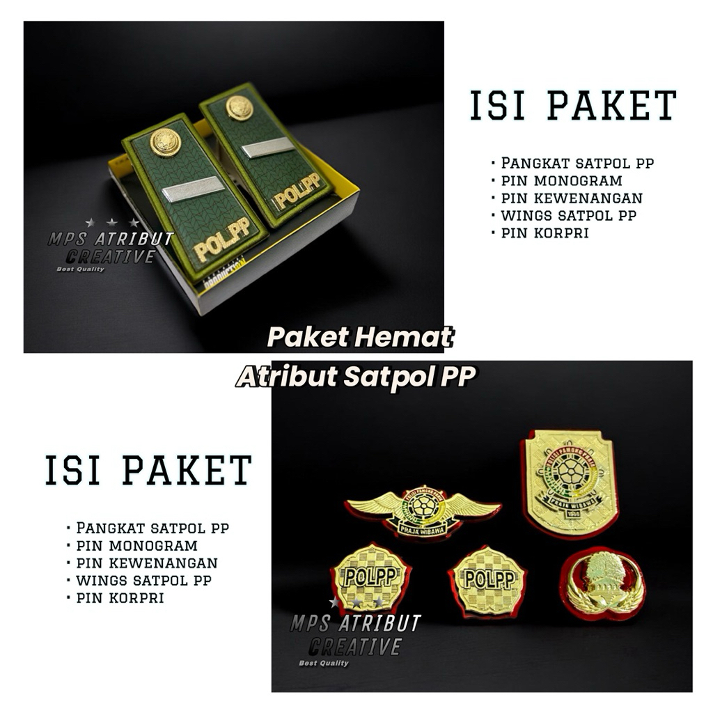 PAKET HEMAT ATRIBUT SATPOL PP LUXURY LENGKAP - PAKET HEMAT PANGKAT SATPOL PP 1A/1B/1C/1D/2A/2B/2C/2D