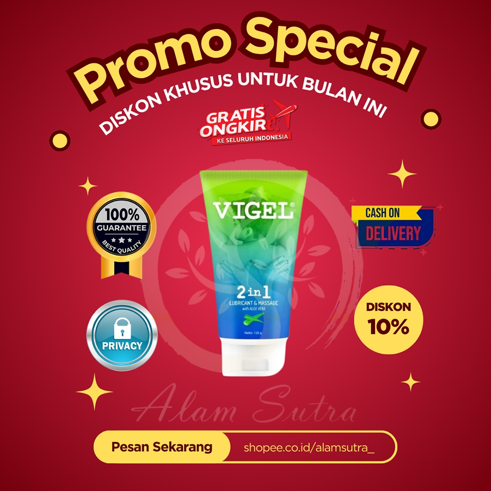 Pelumas VIGEL Lubricant 30gr / 60gr / 125gr 2in1 Pelumas Kondom Sex Maupun Pijat Multi Fungsi Aman