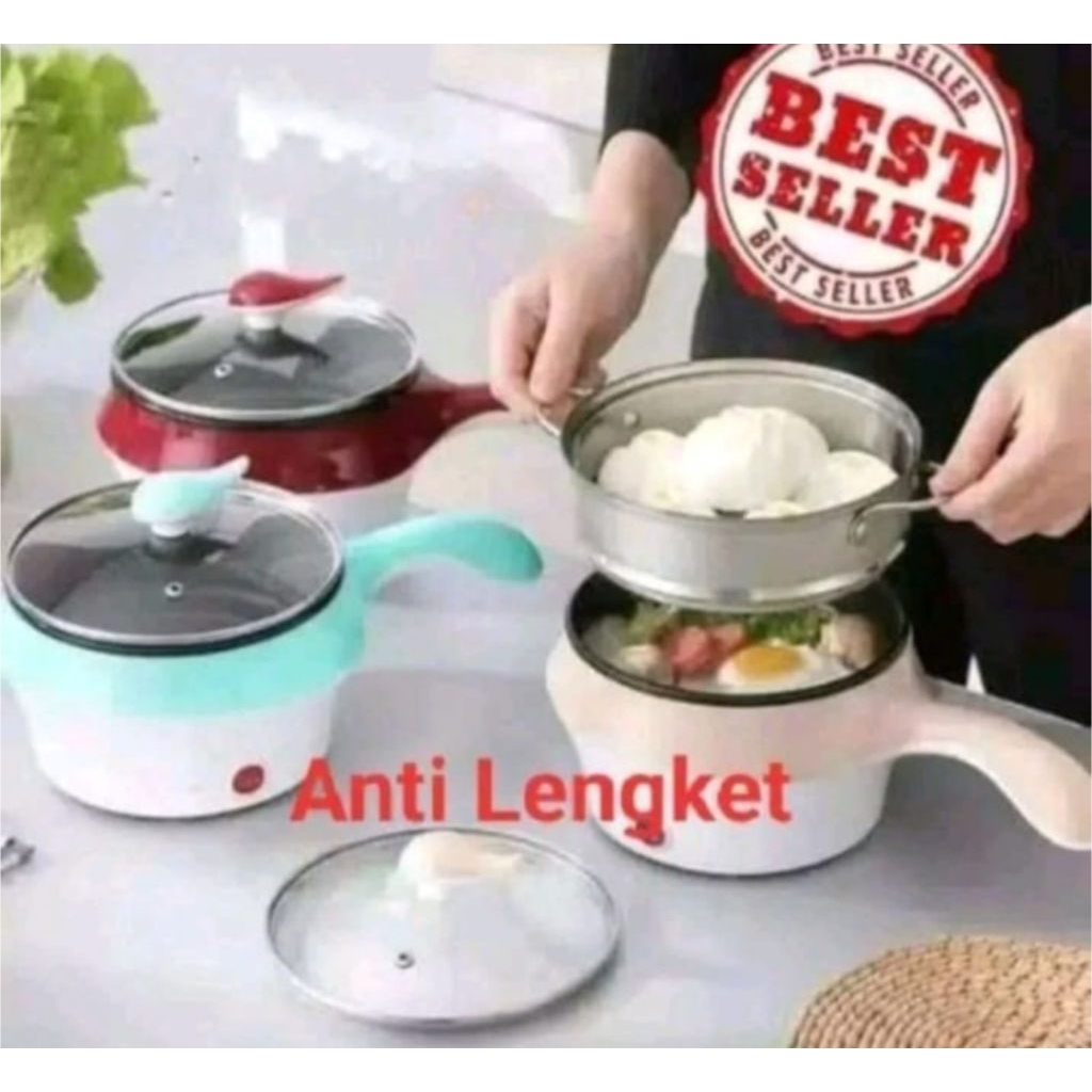 Panci Listrik Kompor Listrik Mini 1.2L KomporListrik Pelapis Anti Lengket Multifungsi  panci listrik